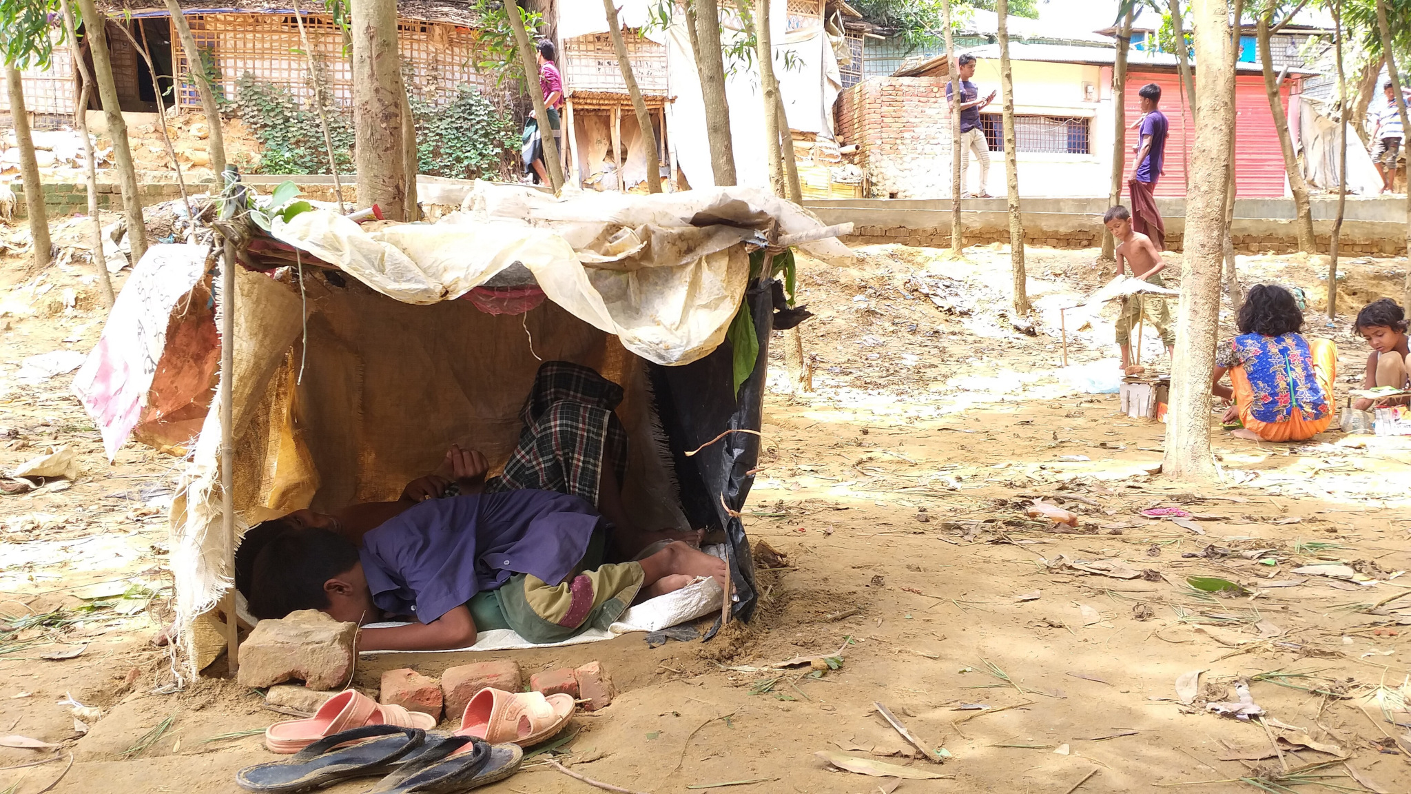 Szene aus dem Rohingya-Flüchtlingscamp Cox's Bazar, 2023