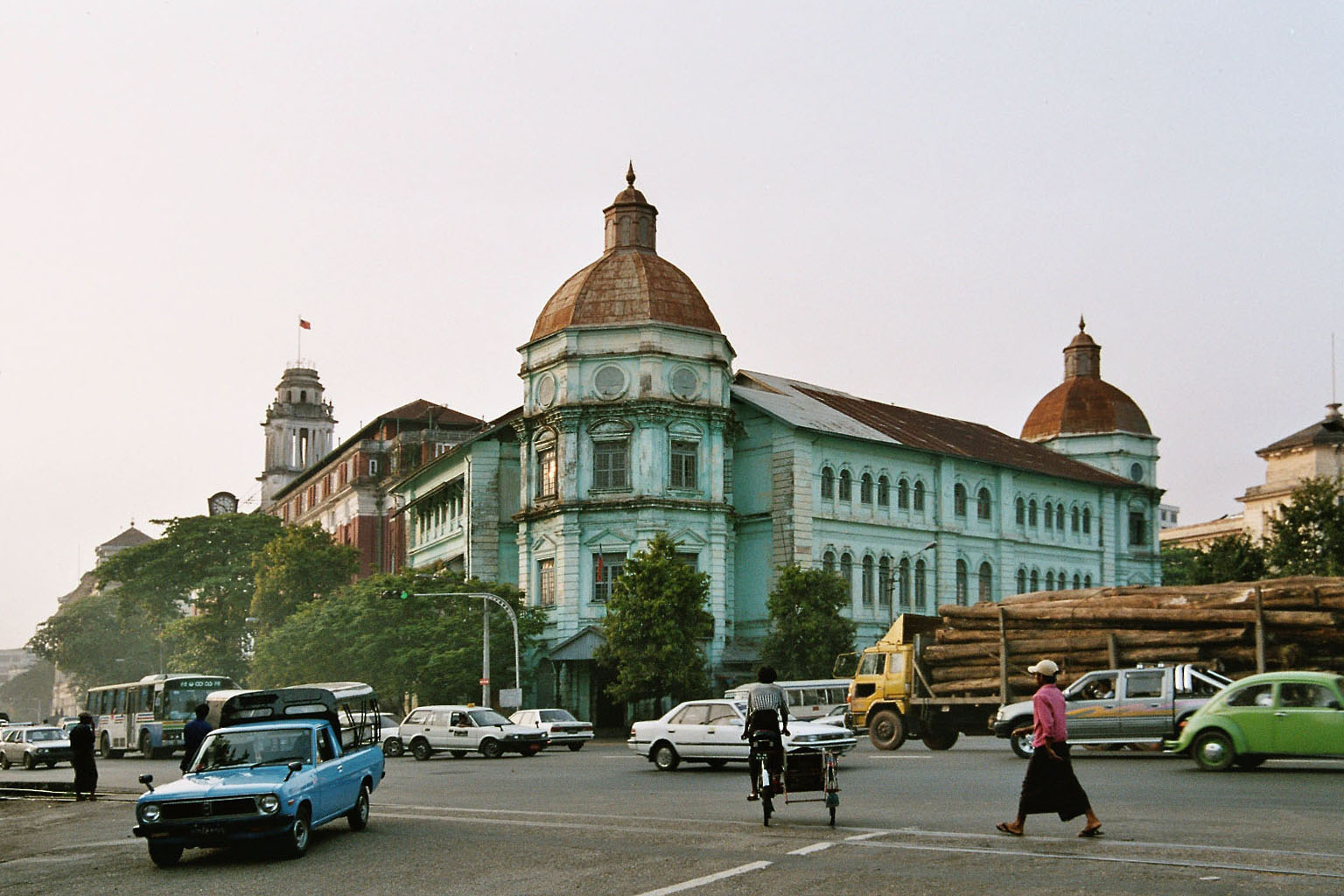 Yangon Verkehr Werktag